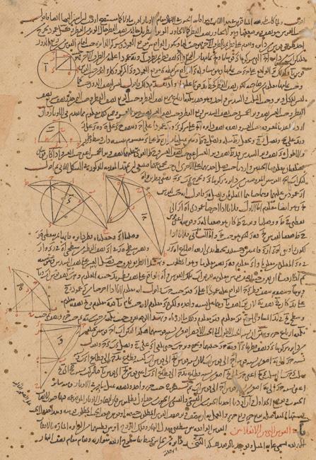 A page from the Taḥrīr al-Majisṭī by Naṣīr al-Dīn Muḥammad ibn Muḥammad al-Ṭūsī. IO Islamic 1148, f.5r