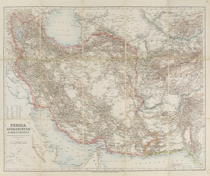 خريطة لبلاد فارس وأفغانستان وبلوشستان، ١٨٩١. Mss Eur F112/623، ص. ٢٦و